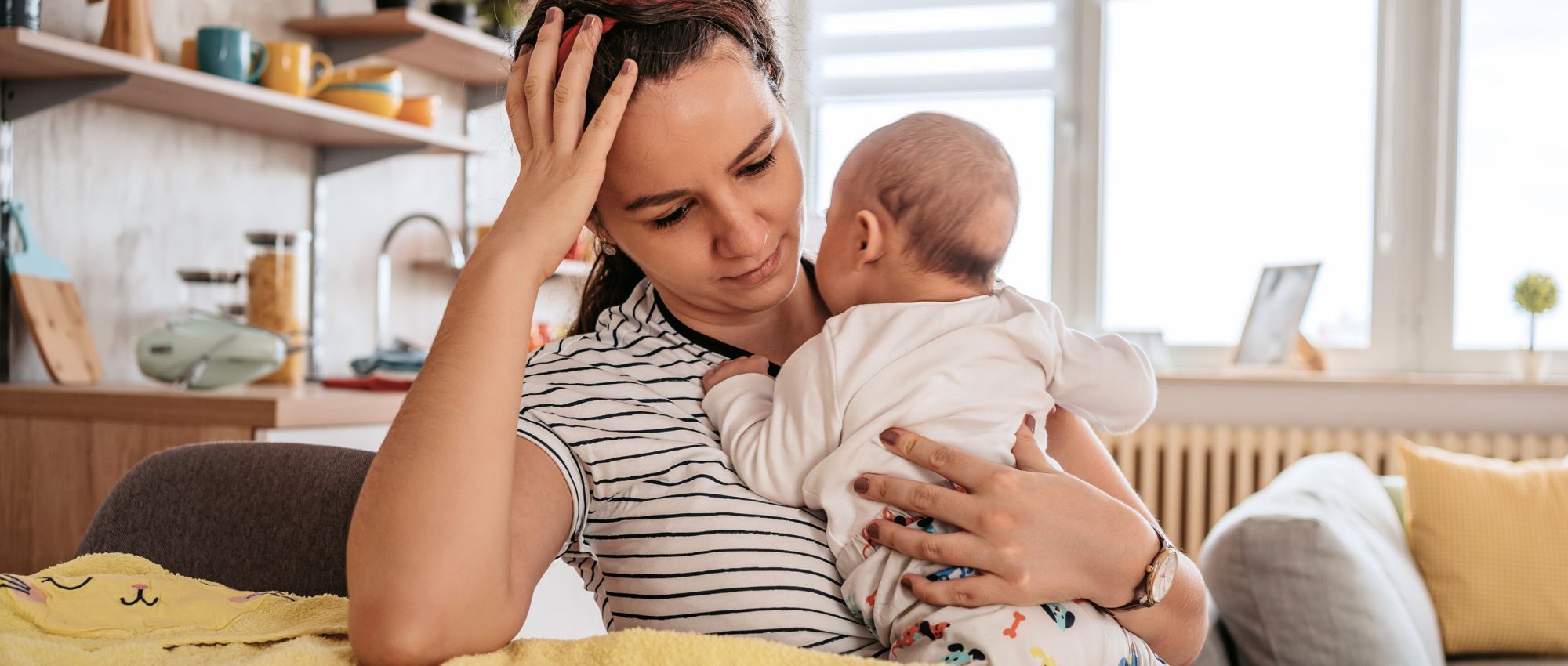 A woman in an outpatient program for postpartum depression treatment at Luna Recovery for Women in North Andover, MA.